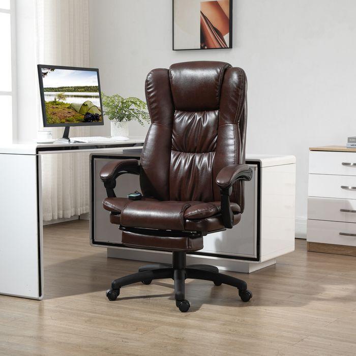 Produktbild Swisshandel24 Massage-Bürostuhl mit 6 Vibrationsköpfen, Liegefunktion, Fussstütze