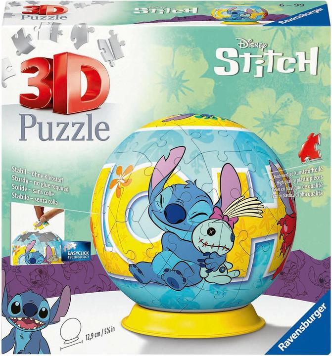 Produktbild Ravensburger 3D Puzzle 11596 - Puzzle-Ball Disney Stitch - Puzzle-Ball für Erwachsene und Kinder ab (72 Teile)