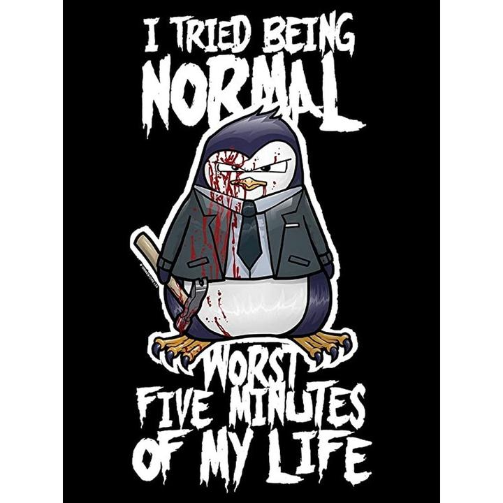 Immagine prodotto Psycho Penguin Maglietta I Tried Being Normal (Ho provato ad essere normale) (L)