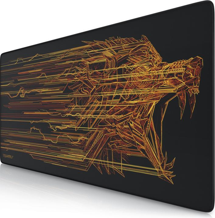 Produktbild Titanwolf Gaming Mauspad XXL, glatter Stoff, Speed Mauspad 900 x 400mm große Oberfläche, Wolfsmotiv orange (Wide)