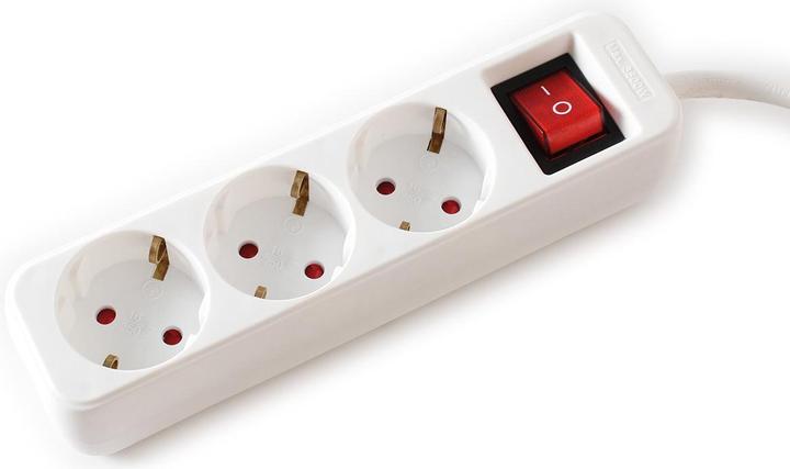 Image du produit Value Multiprise 3x avec interrupteur, blanc, 10m (3 x, CEE 7/3, 10 m)