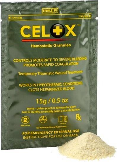 Actual product image SAM Medical Celox Chitosan Powder Haemostatic Granules 15G