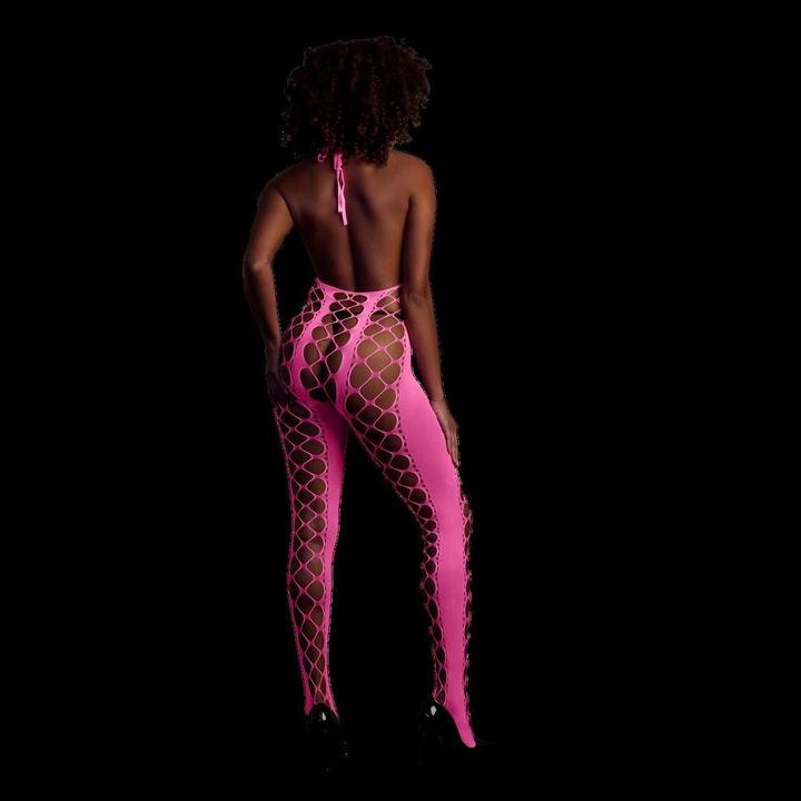 Actual product image Ouch! Bodystocking with Halterneck - Pink - XS/XL (One size)