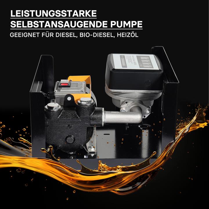 Actual product image Wiltec Heizöl- und Dieselpumpe 230V/550W 50l/min selbstansaugend Pumpe Pistole