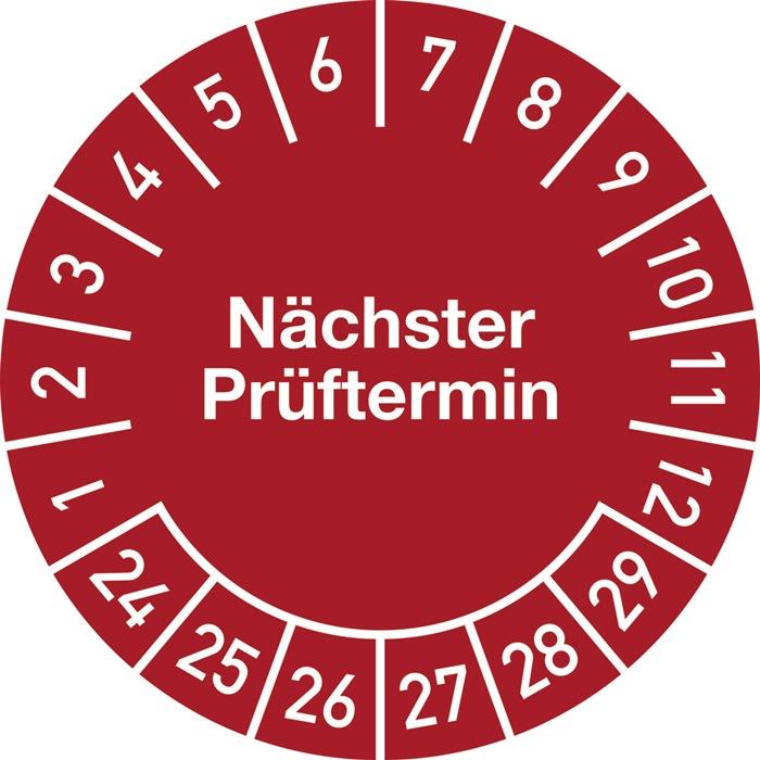 Produktbild Promat Mehrjahresprüfplakette Ø 20 mm Nächster Prüftermin 2024 - 2029 Folie