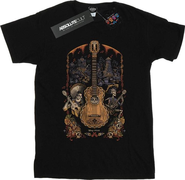 Actual product image Disney Womens/Ladies Coco Guitar Poster Cotton Boyfriend T-Shirt (XL)