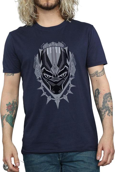 Actual product image Mens Black Panther Head T-Shirt (XXL)