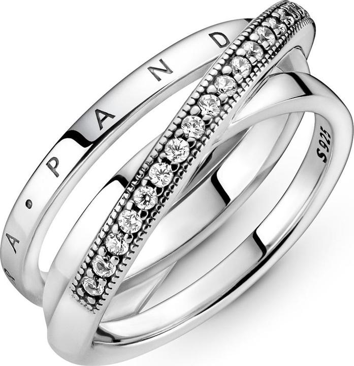 Immagine prodotto Pandora Anello a fascia tripla Logo Crossover Pavé (50, 925 Argento)