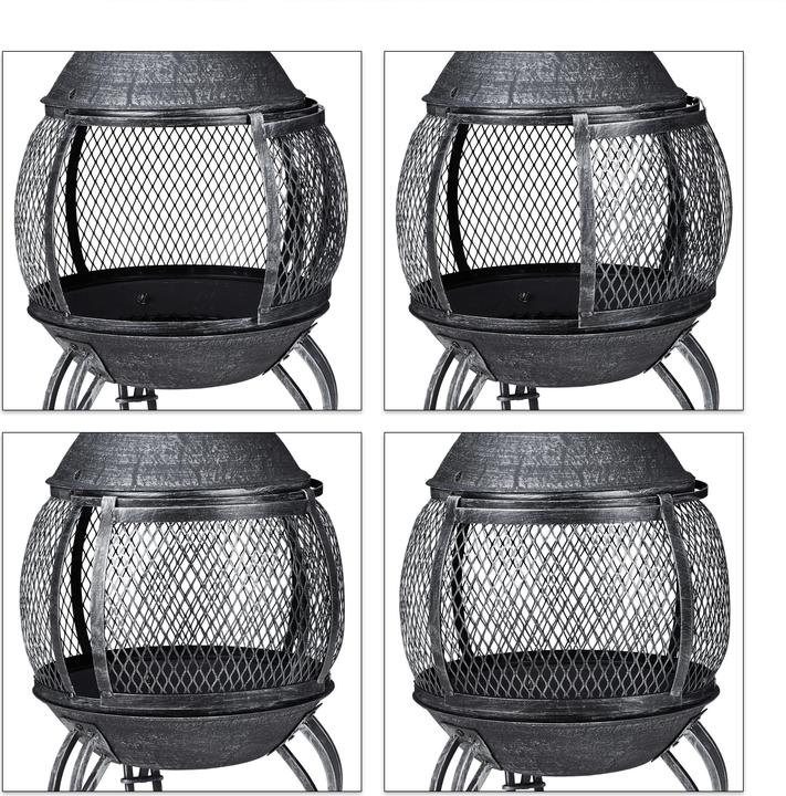 Actual product image Relaxdays Garden Chiminea Grey