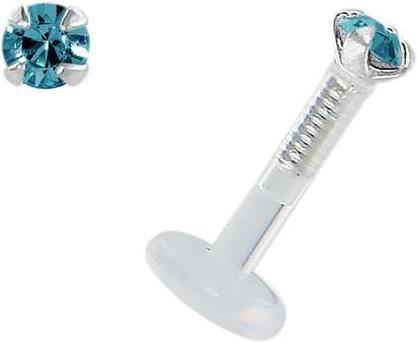 Produktbild Bijouteria Piercing für Lippe/Tragus (Bioplast, Silber 925, Swarovski Kristall)
