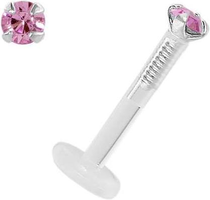 Produktbild Bijouteria Piercing für Lippe/Tragus (Bioplast, Silber 925, Swarovski Kristall)