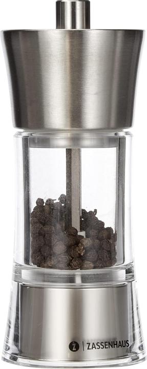 Actual product image Zassenhaus Pepper mill Aachen acrylic/stainless steel, 14 cm (Pepper)