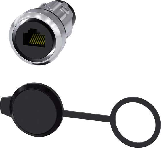Produktbild Siemens RJ45 connection 22 mm metal shiny silver