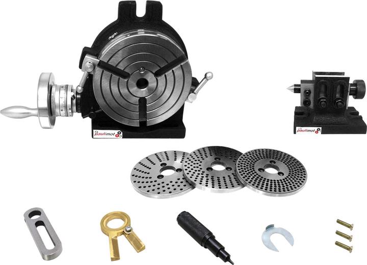 Produktbild Paulimot Teilapparat-Set mit Rundtisch Ø 150 mm, Reitstock und Teilscheiben