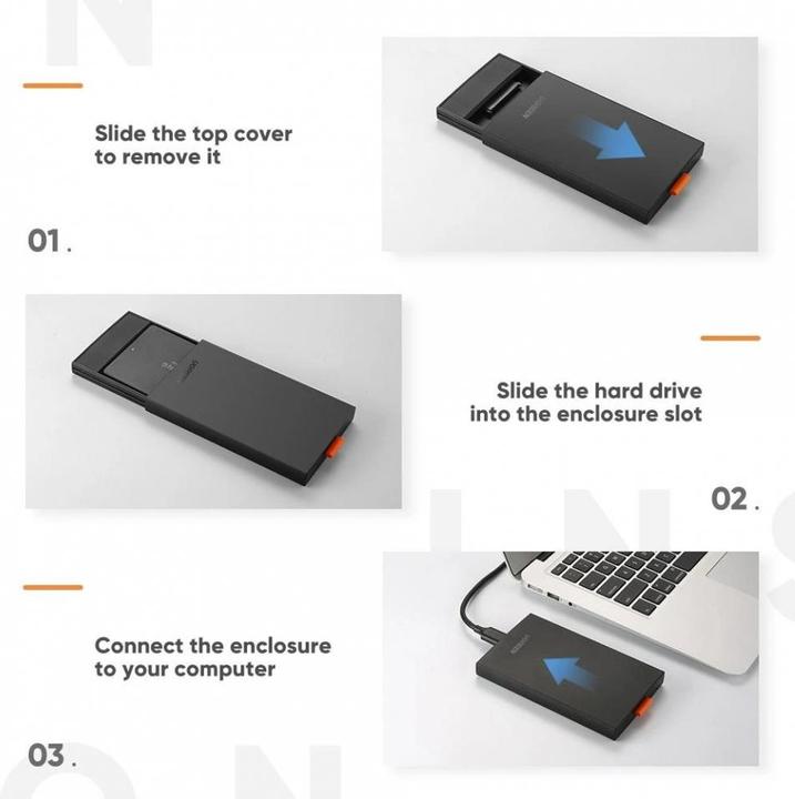 Actual product image Ugreen SSD/HDD enclosure 2.5" USB 3.0 SATA black (CM237) (2.5")