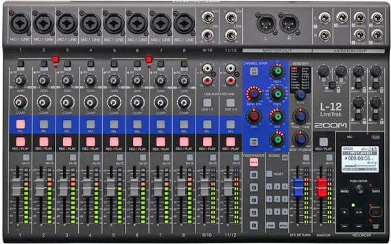 Actual product image Zoom L-12 LiveTrak digital mixing console with memory card (Studio- and Livemixer)