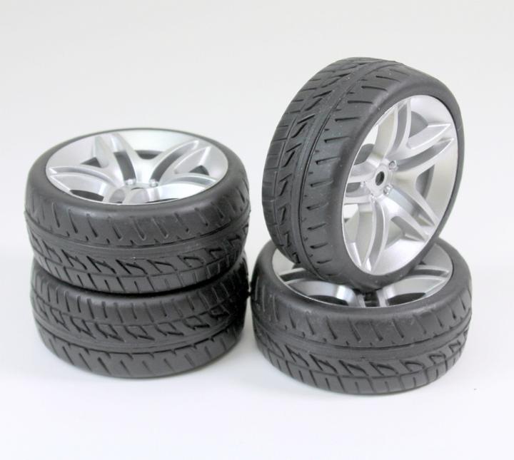 Actual product image Absima Wheel Set Onroad 10 Spoke / Profile silver 1:10 (4)