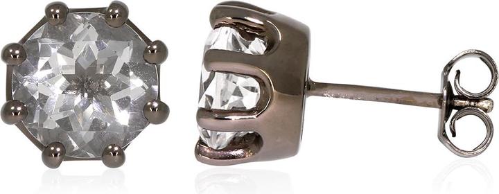 Immagine prodotto Xen Orecchini con cristallo di rocca di circa 3,78 carati. Rodio nero (Argento 925)