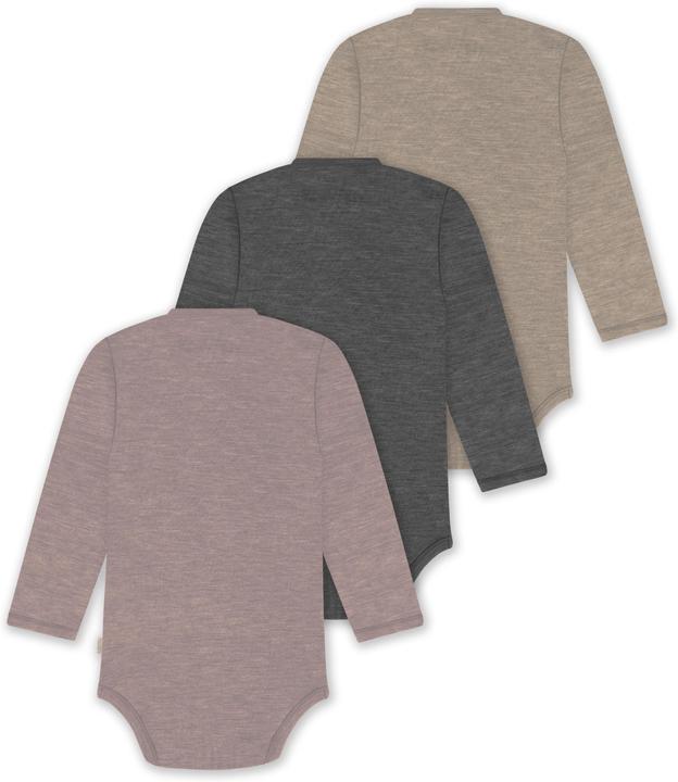 Produktbild Normani 3er Set Baby-Body Wickelbody Langarm Toddler-Bodysuit aus Merinowolle - 9357 (50)