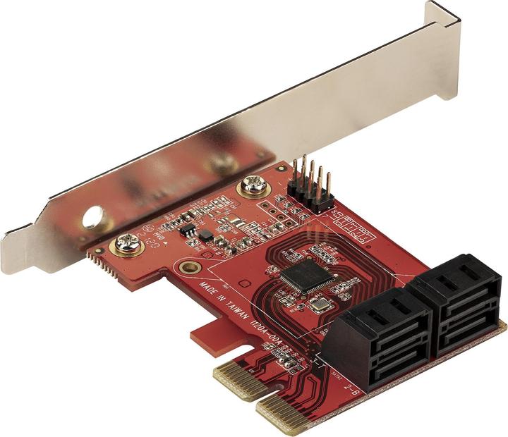 Image du produit StarTech com 4P6G-PCIE-SATA-CARD, PCIe, SATA, PCIe 3.0, Rouge, ASMedia - ASM1164, 6 Gbit/s