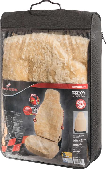 Produktbild Walser Autositzbezug Zoya aus Lammfell Einzelsitz Highback Zipp-It beige