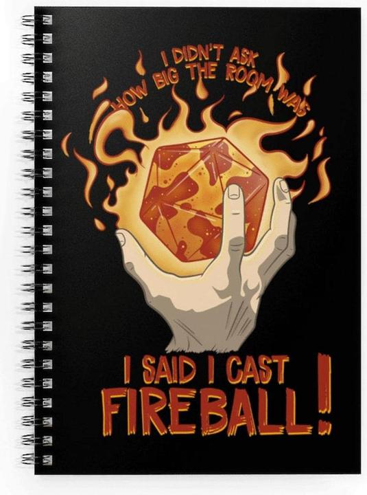 Immagine prodotto Glass Staff Notizbuch I Cast Fireball! Schwarz/Rot (Righe, Copertina rigida)