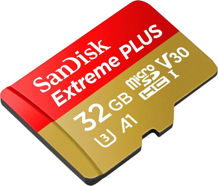 Immagine prodotto SanDisk microSDHC 100MB A1 32GB Extreme Plus A1 32GB Extreme Plus (32 GB, microSDHC, U3, UHS-I)