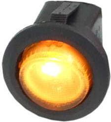 Actual product image Phobya Rocker switch Round illuminated yellow 1-pole ON/OFF black