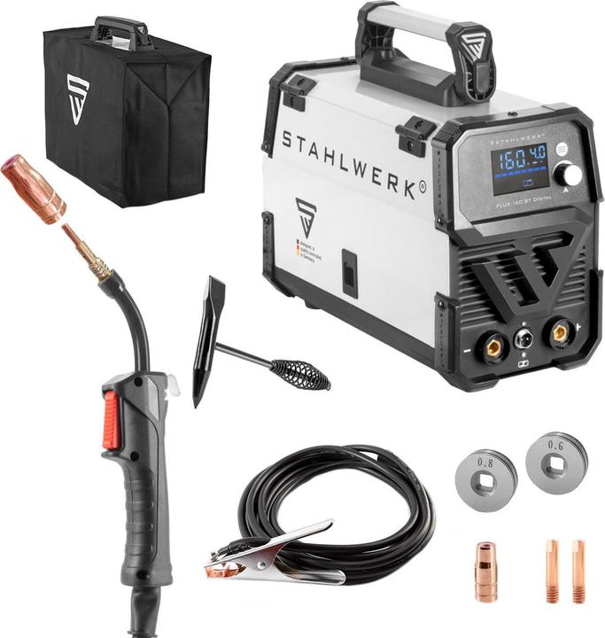 Actual product image Stahlwerk FLUX 160 ST Digital welding machine with 160 A, synergic wire feed