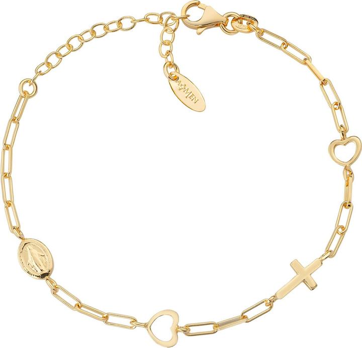 Produktbild Amen Cross and Hearts Armband (19 cm, 925er Silber)