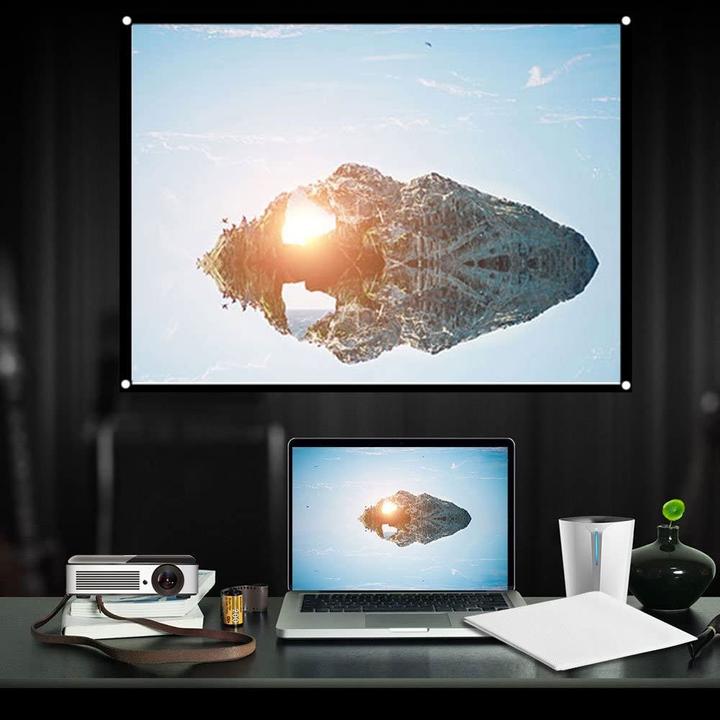 Actual product image Deltalabs Faltbare Beamer Stoff Leinwand 16:9 Heimkino Projektionsfläche (120", 16:9)