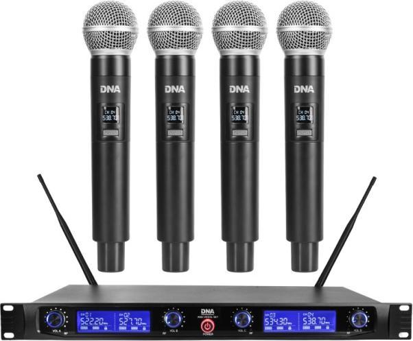 Actual product image Delock DNA WM4 VOCAL SET mikrofon bezprzewodowy 4x nadajn
