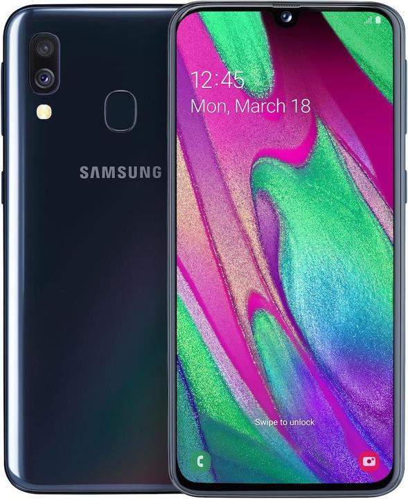 Actual product image Samsung Galaxy A40 (64 GB, Black, 5.90", Dual SIM + SD, 16 Mpx, 4G)