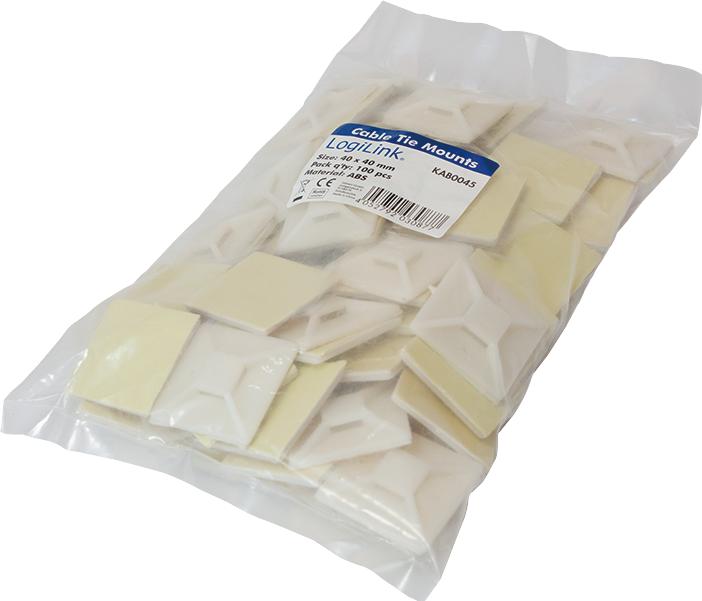 Actual product image LogiLink Cable tie mounts, self-adhesive, cable tie receptacle: (Plastic cable ties, 40 mm, 100 pcs.)