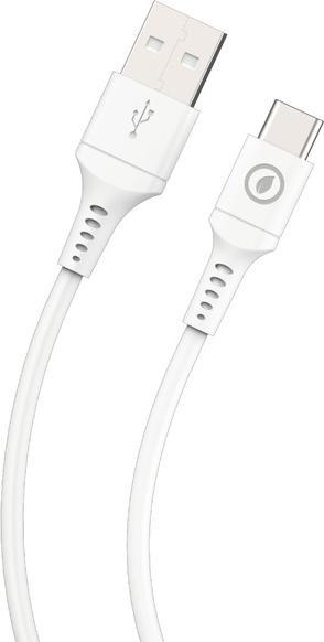 Image du produit Muvit Cable USB-A USB-C 2m Plastique Recyclé Blanc (2 m, USB 2.0)