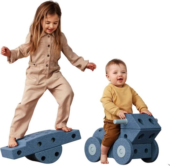 Image du produit Modu Dreamer Kit - Zachte blokken- 33 onderdelen - Open Ended speelgoed- Speelgoed 1 -2-3 jaar - Deep Blu