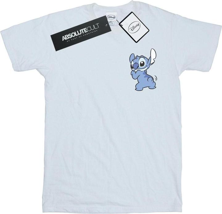 Actual product image Disney Girls Lilo And Stitch Stitch Backside Breast Print Cotton T-Shirt (140, 146)