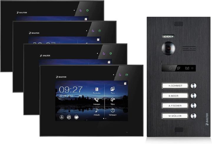 Image du produit Balter EVO Video Türsprechanlage für 4-Familienhaus, 150° Weitwinkel-Kamera (Filaire)
