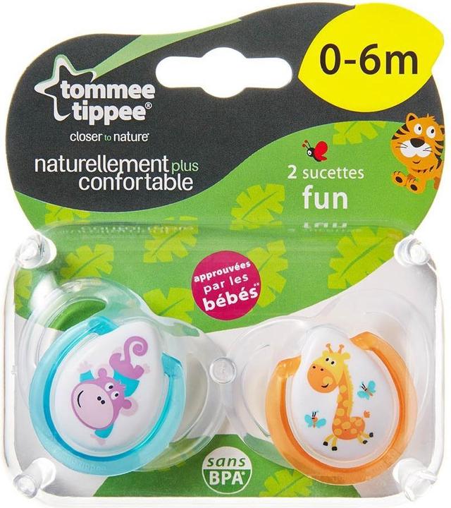 Immagine prodotto Tommee Tippee Ciuccio in silicone FUN STYLE, 0-6 mesi, 2 pezzi, 43335703 (2 x, fino a 6 M.)