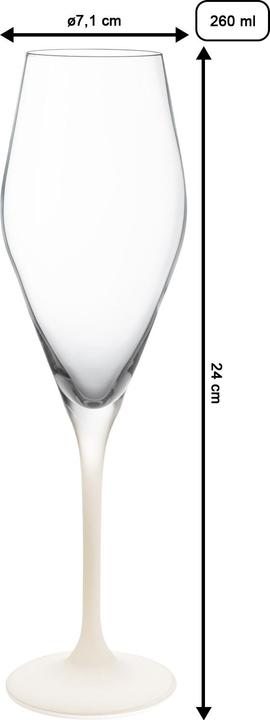 Produktbild Villeroy & Boch Champagnerglas, Set 4tlg. Manufacture Rock blanc (26 cl, 4 Gläser, Sektgläser)