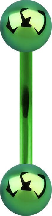 Actual product image Star Piercing Micro Banana green with two balls (without brass, Surgical steel 316L)