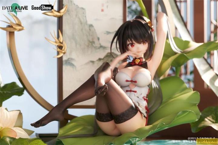 Actual product image GoodShow Date A Live: Spirit Pledge PVC Statue 1/7 Kurumi Tokisaki Ink Black China Dress Ver. 22 cm