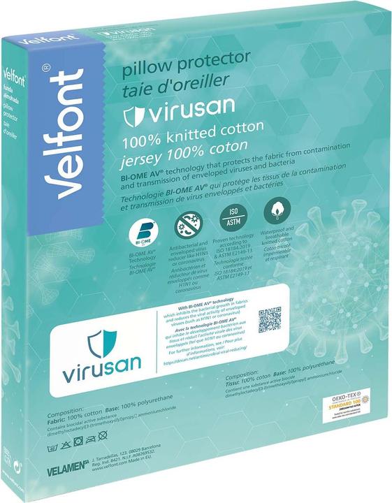 Image du produit Velfont Housse de coussin anti-virus antibactérien (Taie d'oreiller, 50 x 70 cm)