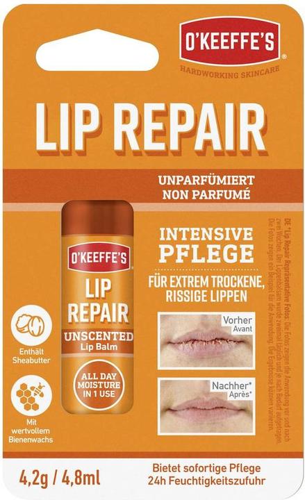 Produktbild O'Keeffe's Lip Repair Unparfümierter Lippenbalsalm (Pflegestift)