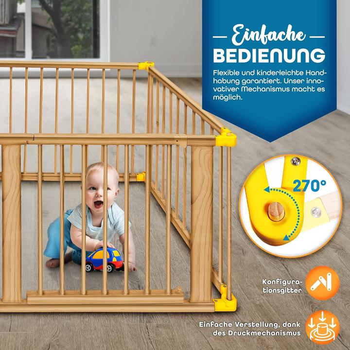 Image du produit Kiduku Parc de 7,2 mètres Jaune (90 cm, 70 cm, Pin)