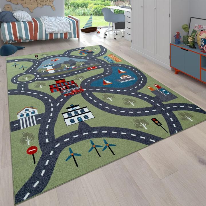 Immagine prodotto Paco Home Tappeto gioco per la stanza dei bambini design urbano colorato (120 x 170 cm)