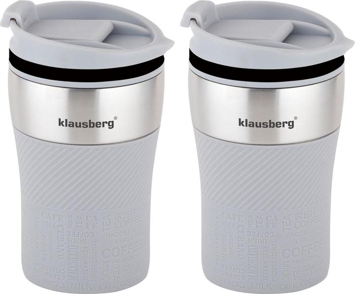 Image du produit Klausberg Lot de 2 mugs isothermes à double paroi, 280ml, gris (0.28 l)
