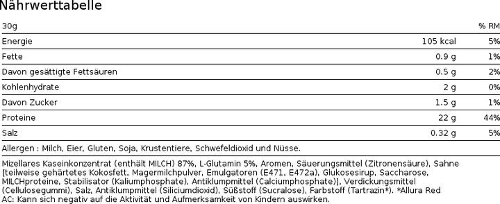 Nährwerte und Zutaten Biotech USA Micellar Casein (Erdbeere, 1 Stk., 908 g)
