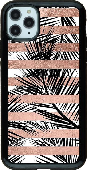 Actual product image PhoneLook Coque Hybrid Armor noir Palm trees gold stripes (Apple iPhone 11 Pro Max)