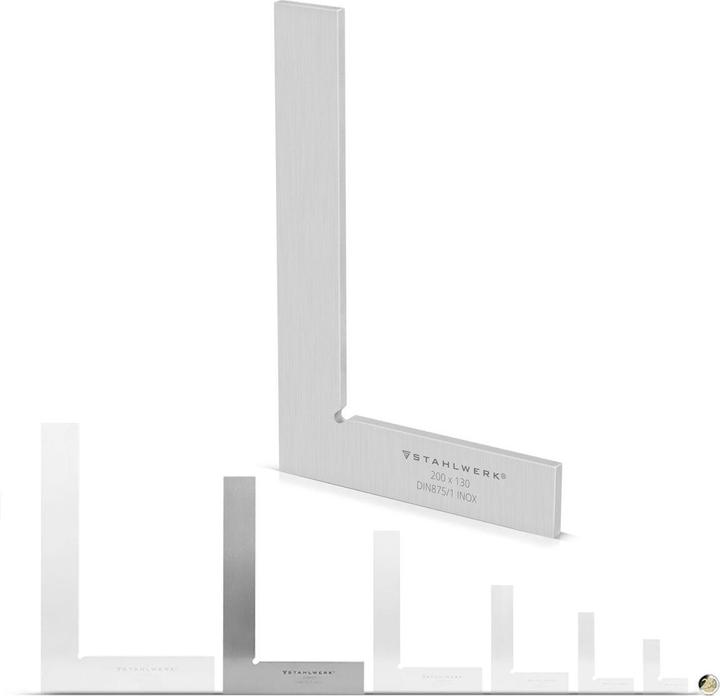 Produktbild Stahlwerk Flachwinkel 90° 200 x 130 mm DIN 875/1 aus rostfreiem Edelstahl